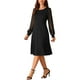 thumbnail image 3 of INSPIRE CHIC Vestidos de Manga Larga para Mujeres Cuello Redondo Elegante Vestido de Cóctel Fiesta Trabajo Largo hasta la Rodilla L Negro, 3 of 3