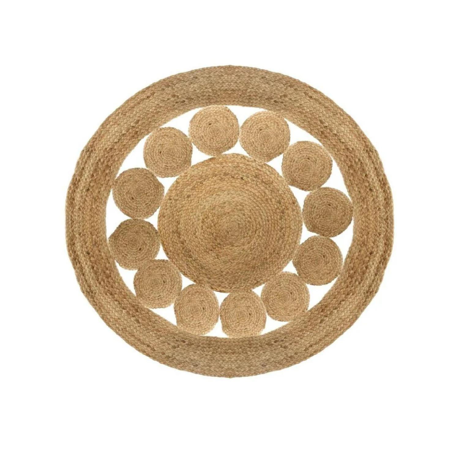 Alfombra De Yute Calada Redonda 120 Cm Atmosphera
