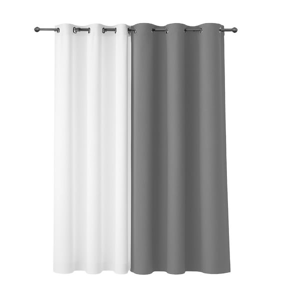 Cortina de Tela Blackout Gris + Velo Vincenzi 140x220 cm