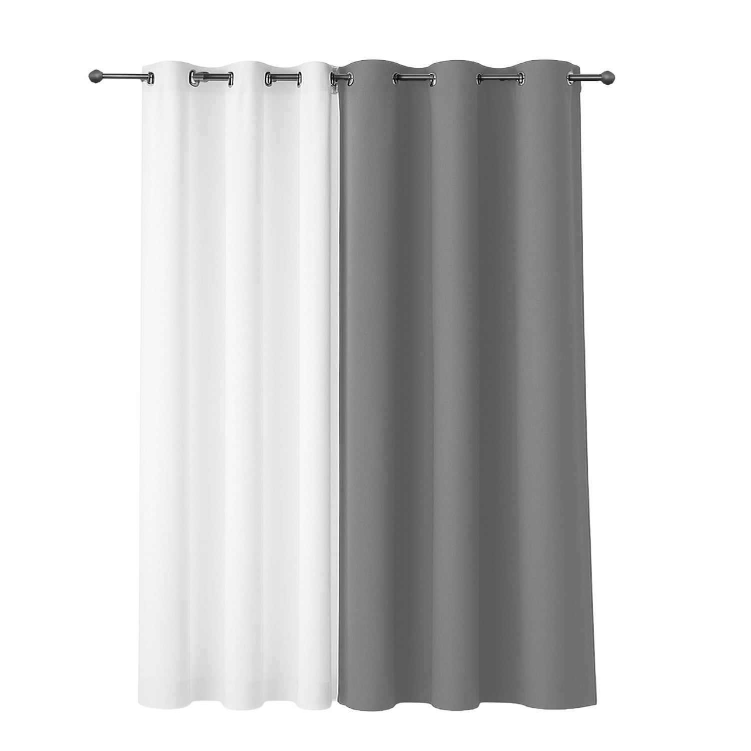 Cortina De Tela Blackout Gris + Velo Vincenzi 140x220 Cm