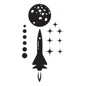 Rienda Libre Graphics - Decomural Space Rocket Stars Planets Set Ws-44161