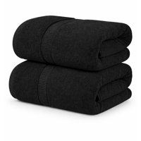 Aura Zeus - Juego De 2 Toallas De Mano 70X40 Cm Algodon 500G Baño Set Az Negro