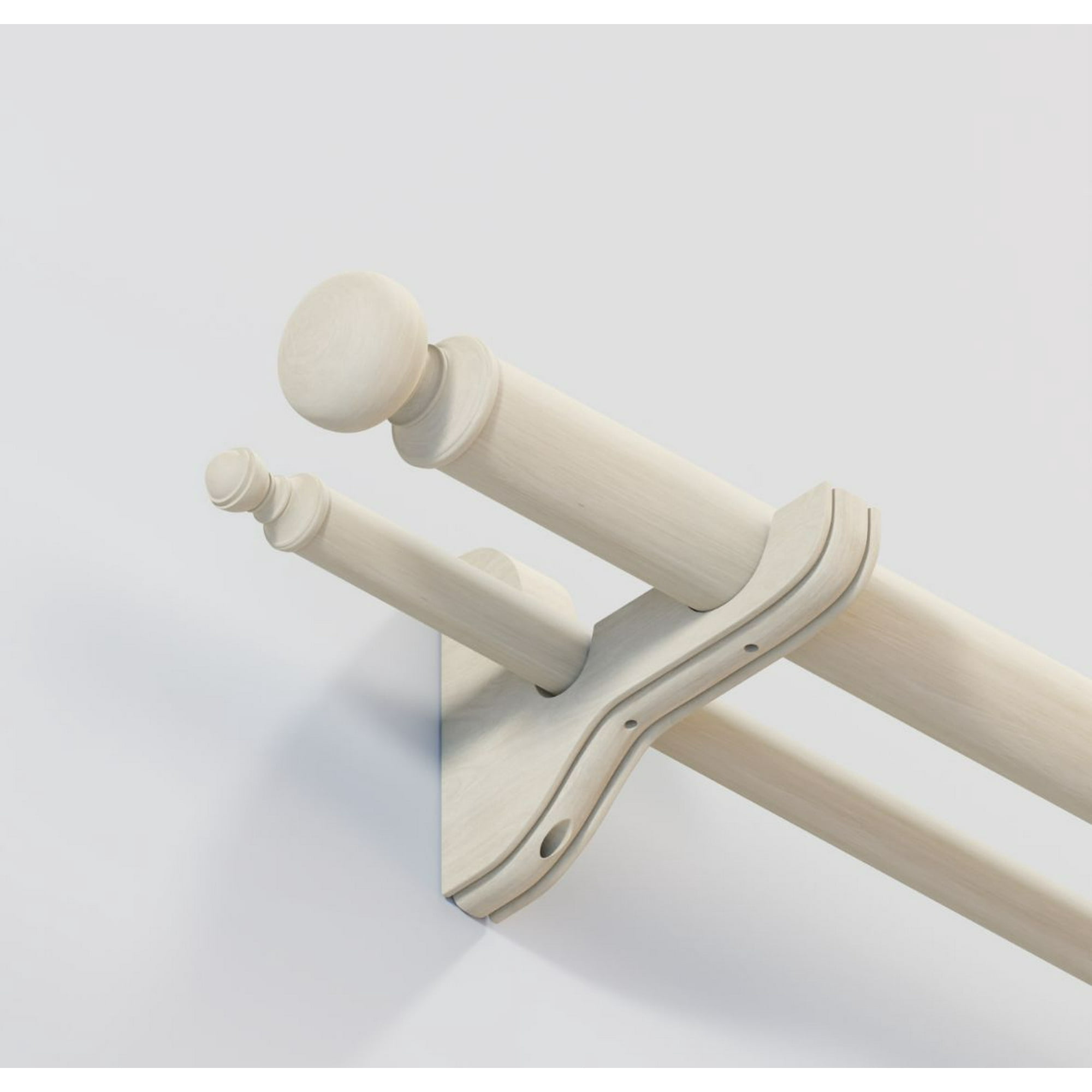 Decor - Set De Barra Madera Doble 22/35mm Natural X 1.60mts.