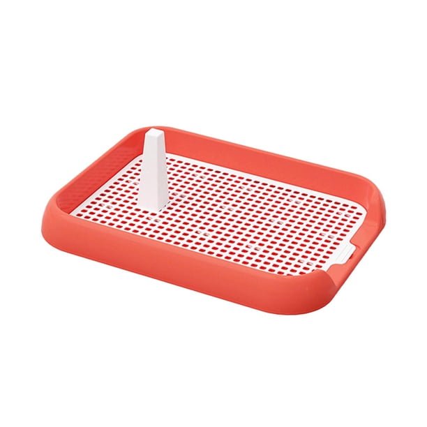 Inodoro Para Perros Con Columna Urinaria Rejillas De Malla Bandeja De Baño Para Entrenamiento De Mascotas En Interiores Rosa