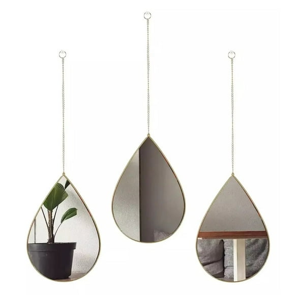 Set de 3 Espejos Gotas Colgantes Taller Sin Fronteras