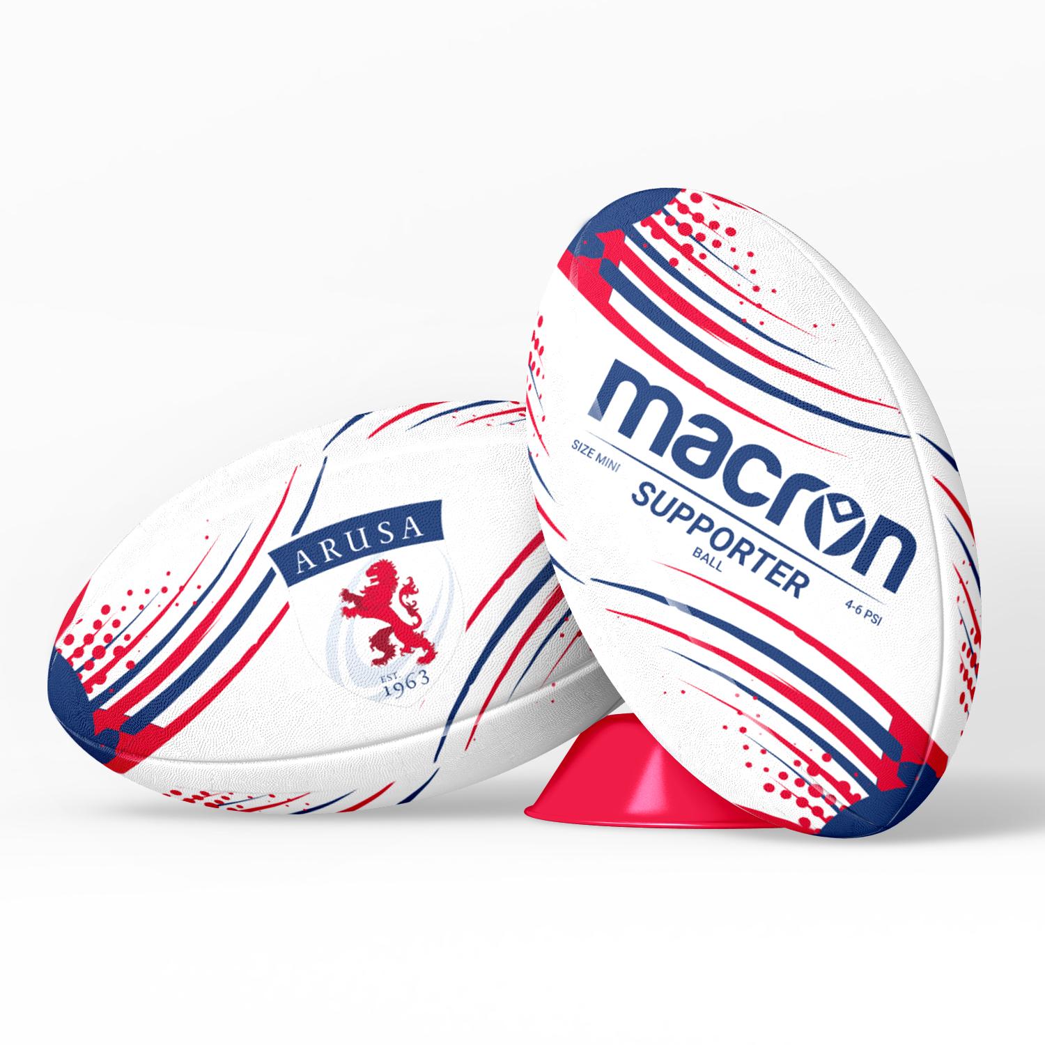 Balon De Rugby Macron Oficial Arusa Supporter Blanco