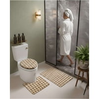 Mylhogar - Juego De Alfombras De Baño 3 Piezas Suaves Y Absorbentes