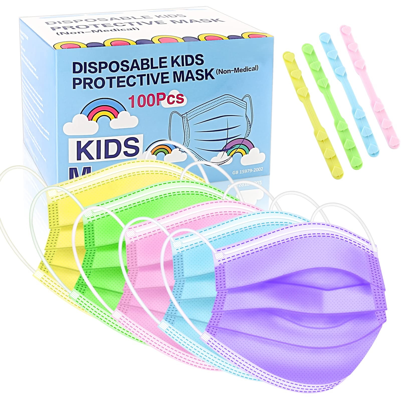 Mascarillas Desechables Rasav Kids, 100 Unidades, 3 Capas, Para Niños