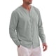 thumbnail image 4 of INSPIRE CHIC Camisa de Hombre de Algodón y Lino de Manga Larga con Botones Casual L Gris, 4 of 6