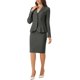 thumbnail image 4 of INSPIRE CHIC Conjunto de Traje de Falda de 2 Piezas para Mujer Blazer Peplum Falda Lápiz de Cintura Alta Conjunto de Trabajo Gris Oscuro S, 4 of 6