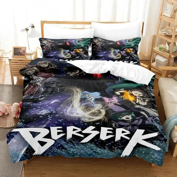 Anime Berserk Bedding Set Boys Girls Twin Queen Size Duvet Cover Pillowcase Bed Kids Adult Fashion Home Textileextile