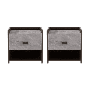 Klik Muebles - Pack De 2 Veladores Marmol Mdf Gris
