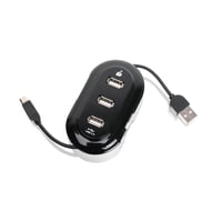 Hub Móvil Usb 2.0 Iogear Guh276 De 3 Puertos (Negro)
