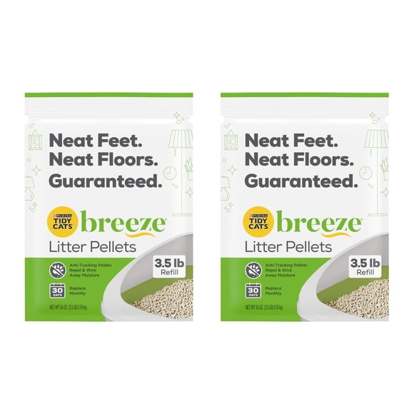 Bandeja para gatos Purina Litter Tidy Cat Breeze Pellets de 3.5 libras, paquete de 2