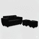 thumbnail image 2 of Living Kansas 3 Cuerpos + 2 Pouf Felpa Negro, 2 of 5