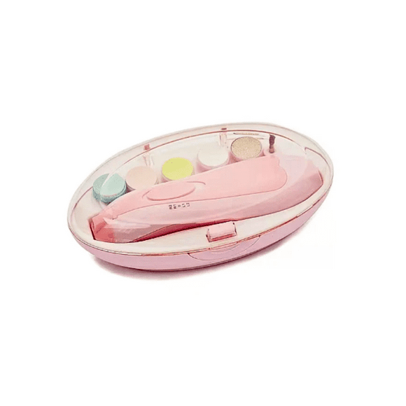 Lima Para Uñas Cortador Eléctrico Para Bebes Luz Silencioso Color Rosa