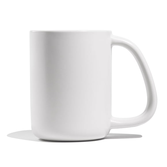 Taza de café CURVD 355 ml cerámica blanco mate con asa grande