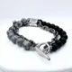 thumbnail image 4 of Pulsera Doble, Cadena Y Piedras, Cierre Ot, Regalo Hombre Negro 8 Cm 20 Cm, 4 of 7