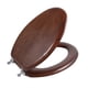 thumbnail image 1 of Asiento de Inodoro Elongado Ángel Escudo Madera Nogal Oscuro 49x36x6 cm, 1 of 7