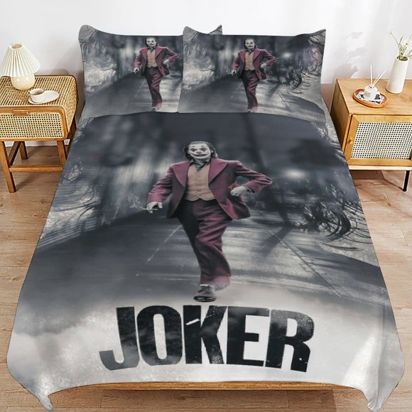 Joker Bedding Sets Ultra Soft Skin-Friendly Duvet Cover 3 Piece, Cute Comforter Cover Bed Set for Boys Girls Kids