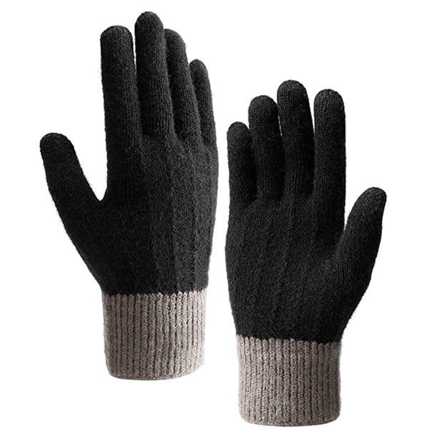 Guantes de invierno para mujer, cálidos, de punto, antideslizantes, térmicos, con forro de lana, para pantallas táctiles y mensajes de texto.
