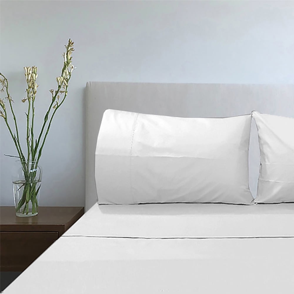 Victorianas - Juego De Sabanas Queen Inmaculada Liso Blanco 200 Hilos