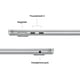 thumbnail image 2 of MacBook Air 2025 13.6" Chip M4 (10n CPU 8n GPU) 16GB RAM 256GB SSD - Silver, 2 of 3