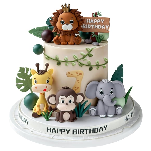 Set de decoración para tartas Zafena Safari Animal Jungle, 19 piezas, para fiestas