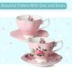 thumbnail image 4 of Juego de té Brew To A Tea de 13 piezas en rosa pastel floral, 4 of 6