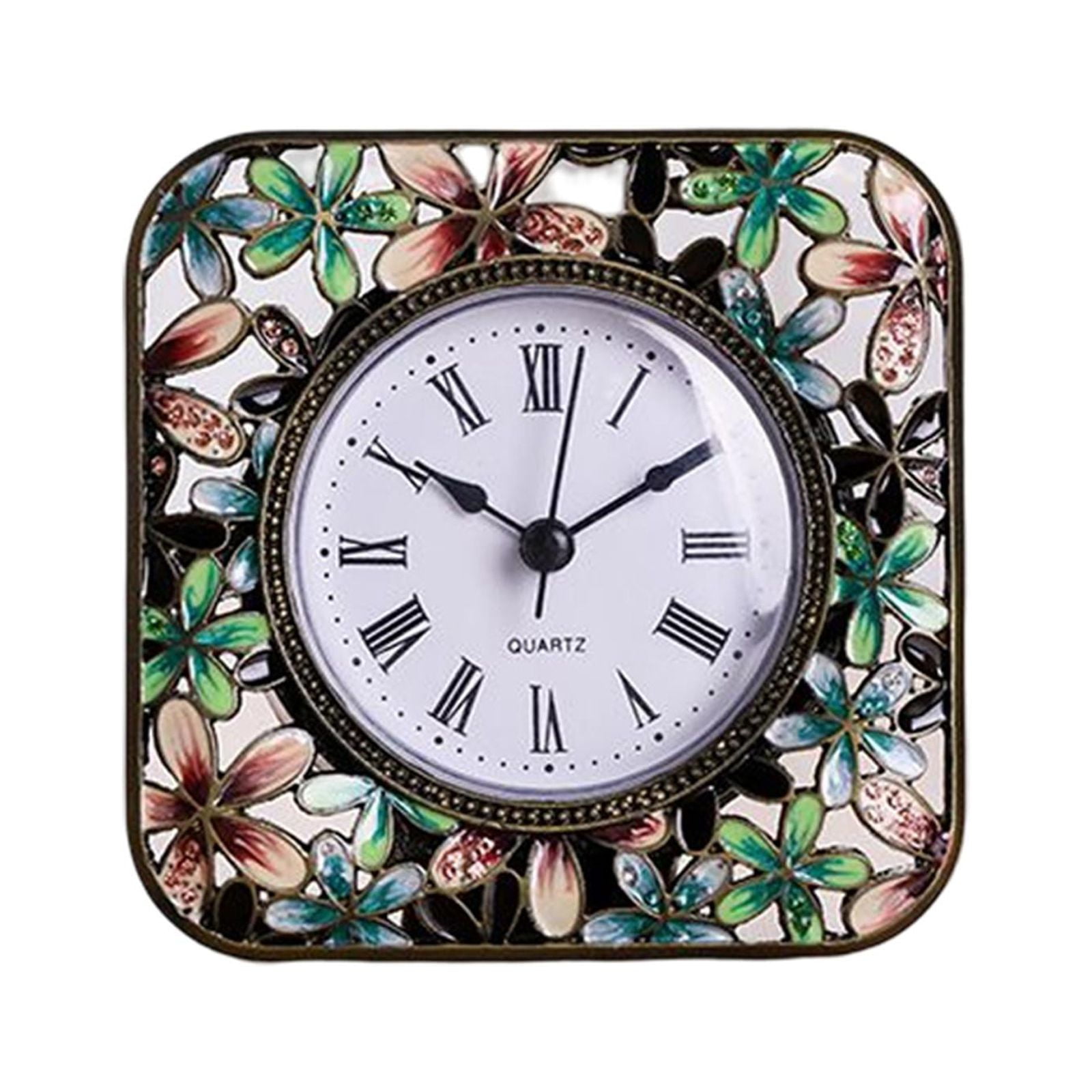 Magideal - Reloj De Vintage, Con Pilas, Artesanal, Números , Reloj De Escritorio Silencioso, Reloj Despertador Para Dormitorio, Estante Para