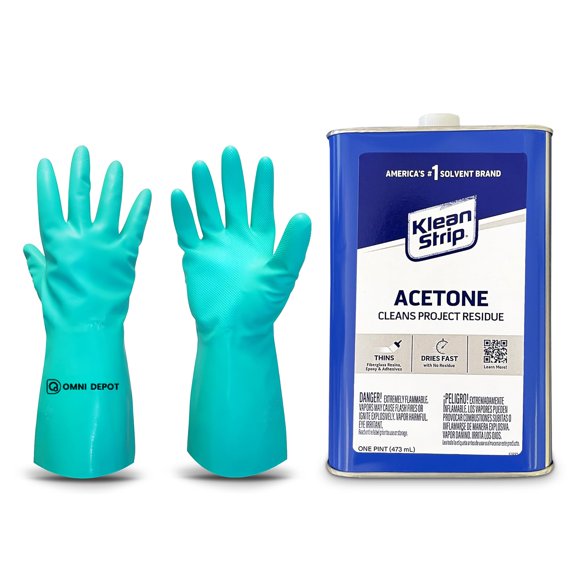 Solvente de acetona 473 ml OMNI DEPOT con guantes incluidos
