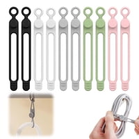 Organizador De Cables Apryew De Silicona Reutilizable Set De 10 Piezas