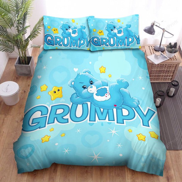 Care Bear Grandpa Bear & Star Bed Cover Feather Duvet Cover Bedding Set 3pc3-Piece Bedding Set (1 Duvet Cover + 2 Pillow Shams)