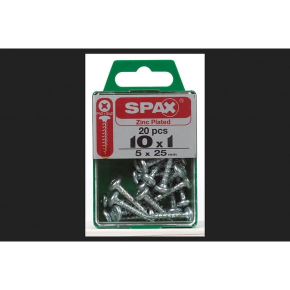Tornillos SPAX, 10 x 25 mm, zinc, multimaterial, caja 20