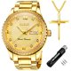 thumbnail image 1 of Reloj OLEVS Luxury Diamond Gold para hombre resistente al agua hasta 30 m, 1 of 7