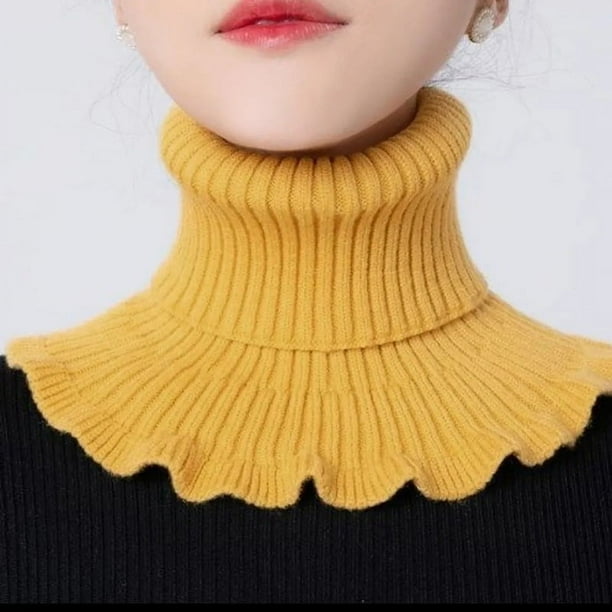 Stylish Hand-Knitted High Collar Detachable Dickey Collar for Women - Turtleneck Look!