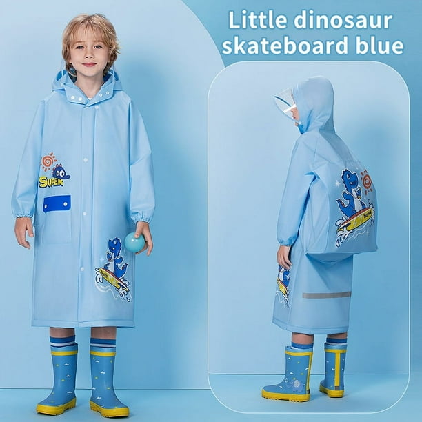 1pcs Dinosaur Rabbit Cartoon Raincoat, Outdoor Cycling Raincoat With Schoolbag Cover, Gift For Children's Day, Kids Rain Poncho Hooded Jacket, Girls & Boys Rain Jacket, Raincoat For Boys And Girls Rai