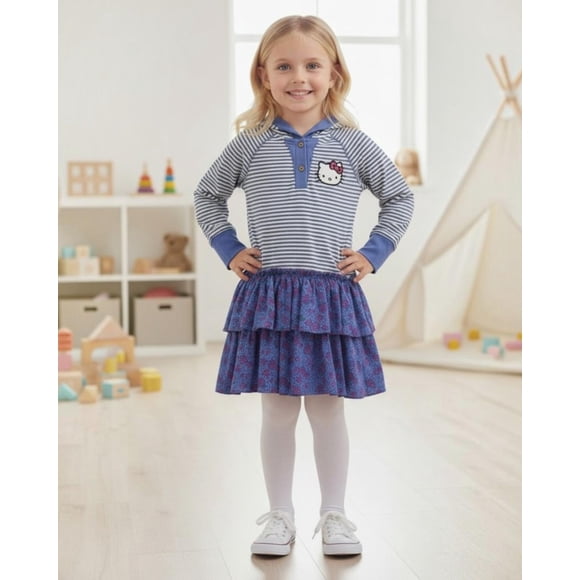 Vestido Niña Hello Kitty azul 6
