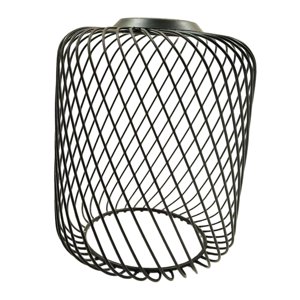 Ioensy - Pantalla De Lámpara Colgante De Malla Metálica, Cubierta De Lámpara Colgante Para Hotel, Cafetería, Sala De Estar, Cilindro Negro De 150 Cm