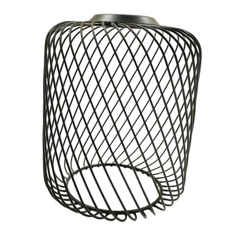 Ioensy - Pantalla De Lámpara Colgante De Malla Metálica, Cubierta De Lámpara Colgante Para Hotel, Cafetería, Sala De Estar, Cilindro Negro De 150 Cm