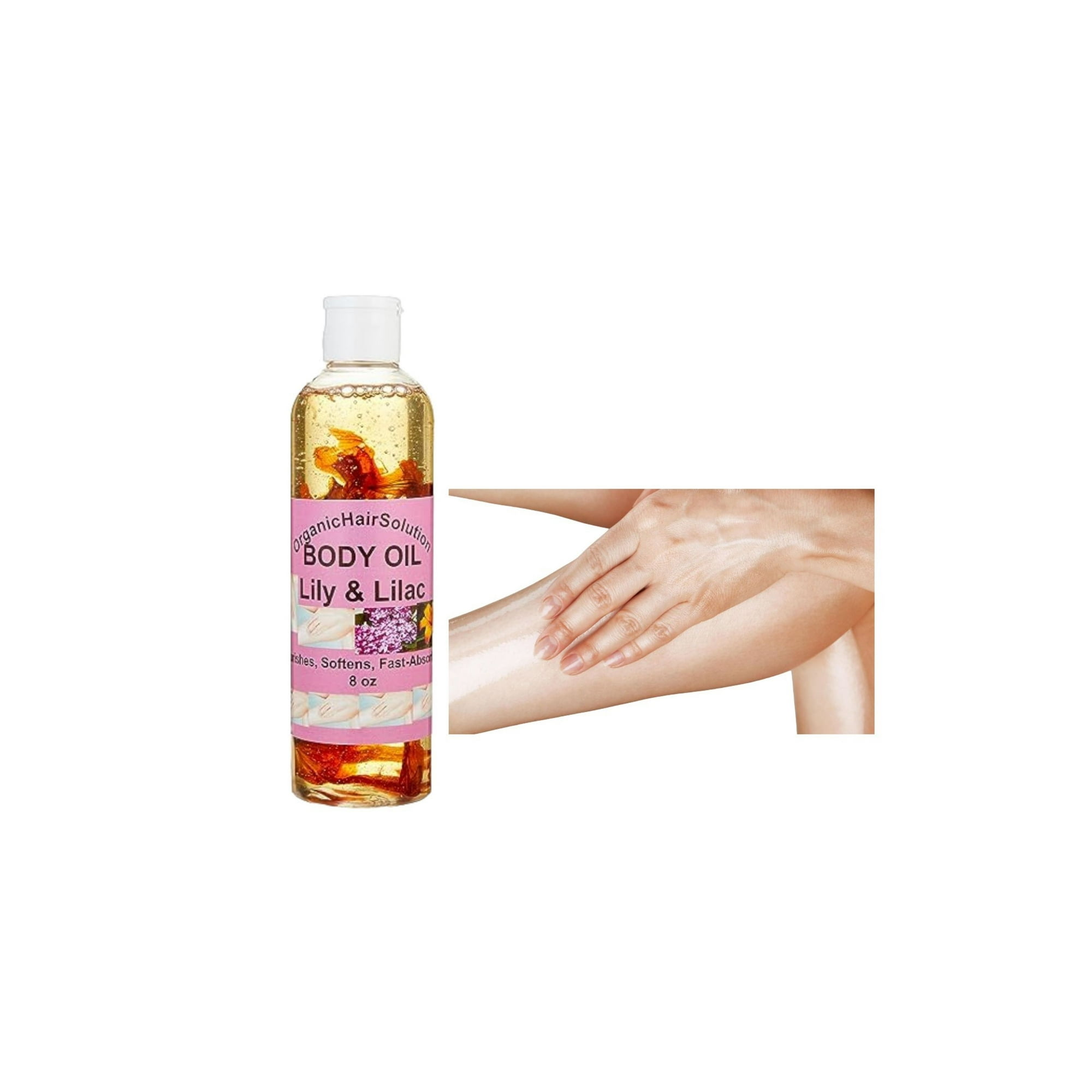 Organic Hair Solution - Aceite Corporal Nutritivo (lirio Y Lila) Fórmula A Base De Plantas, Crema Hidratante Para Piel Seca Y Aceite De Masaje Corporal Hidratante (8 Oz)