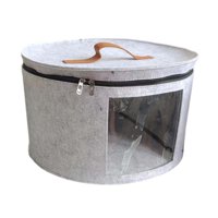 Magideal - Caja De Fieltro Para Sombreros, Organizador, Cubo, Bolsa De Transporte, Contenedor Para Armario, Organizador Redondo De Fieltro Para Ropa, Oficina, Vi Gris Claro