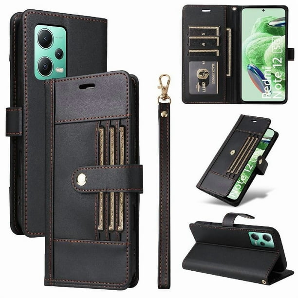 FOXDOCK Funda tipo Cartera para Xiaomi POCO X5 – Cubierta de Cuero PU con Múltiples Ranuras, Bolsillo para Efectivo y Correa de Muñeca
