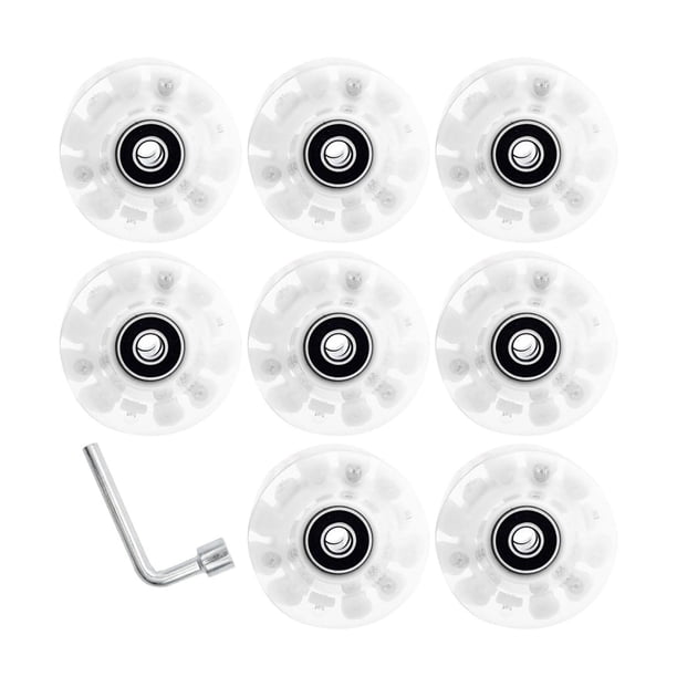8x Rodamientos de Ruedas para Patines Instalados, Dureza 82A, Accesorios para Interiores, Ruedas Iluminadas para Exteriores de 58mm para Patines de Do Vistoso