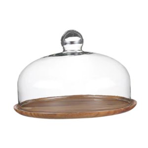 Magideal - Soporte De Madera Para Pastel Con Tapa, Bandeja De Servidor De Exhibición De Fruta Y Pastel, Plato Para Servir, Soporte Para Pastel Para Fiesta Festiv Tapa De 26 Cm