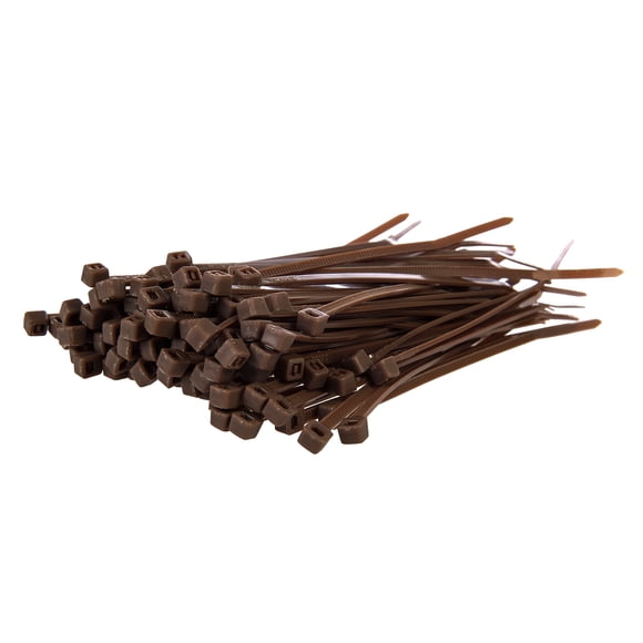 Bridas GTSE de 10 cm, nailon marrón, 100 unidades, 8 kg de resistencia