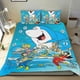 thumbnail image 1 of Mandíbula Conjunto de sábanas temático, trío de piezas, cómodo y amigable con la piel, diseño único, regalo de decoración para el hogar para familiares, amigos y fans, 90 cm * 190 cm, 1 of 6