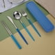 thumbnail image 1 of 5pcs/set, Cutlery, Coffee Spoon, Salad Fork, Steak Knife, Milk Spoon, Salad Fork, Meal Knife, Portable Chopsticks, Washable Dessert Spoon, Stainless Steel Flatware With Storage Box, Tableware For Rest, 1 of 5