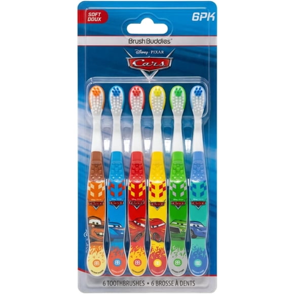 Cepillos Brush Buddies Disney Pixar Cars 6 Unidades Suaves