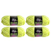 Magideal - 4 Piezas De Hilo Luminoso Que En La Oscuridad, 4 Mm, 70 M Por Rollo, Hilo De Chenilla Brillante Creativo Para Tejer A Mano, Juguetes De Crochet Verde Fluorescente